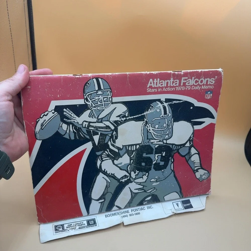 Vintage Atlanta Falcons 1978-79 Daily Memo Calendar Boomershine Pontiac